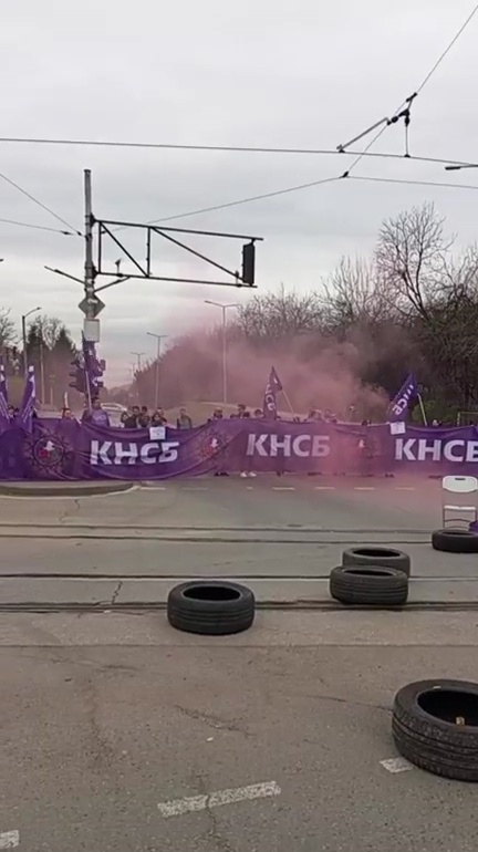 Транспортните служители на протест в София