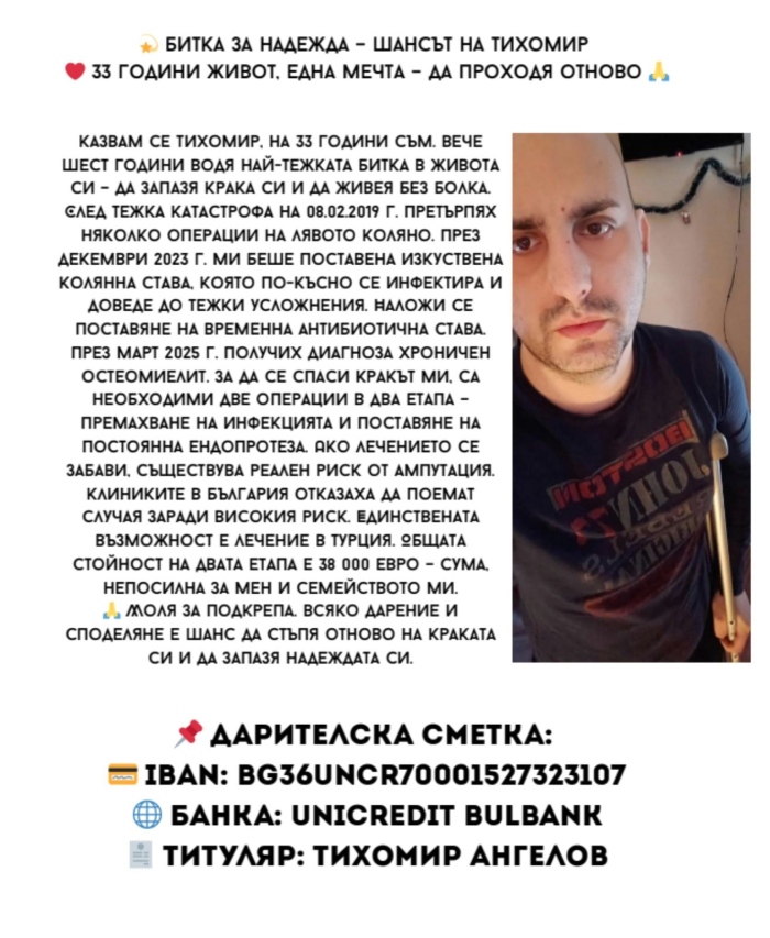 Да помогнем на Тихомир от Враца! 